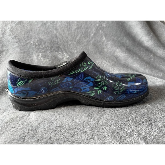 Sloggers Garden Clogs Shoes Womens Size 9 Blue Floral Waterproof Slip On USA - Picture 7 of 12